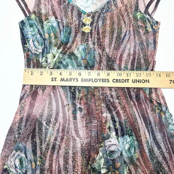 Anac Kimi Y2K Long Babydoll Top Indie Asymmetric Ethereal Fairy Festival Mesh - Picture 11 of 12